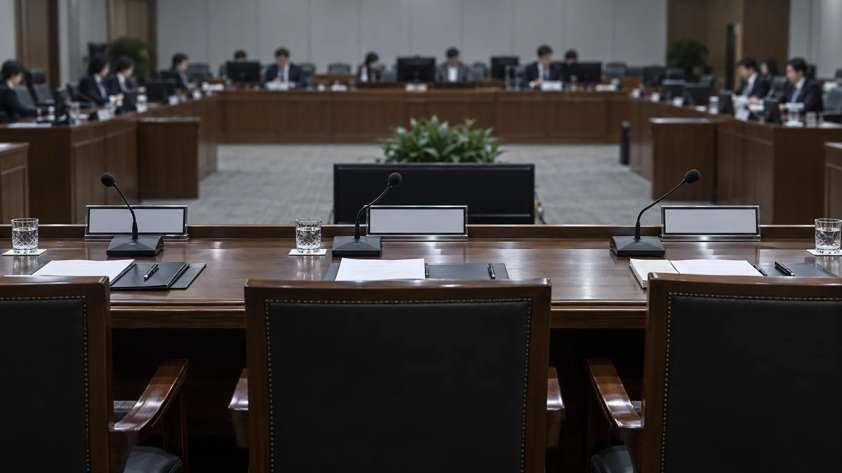 증인 없이 진행된 인사청문회를 상징하는 비어 있는 증인석